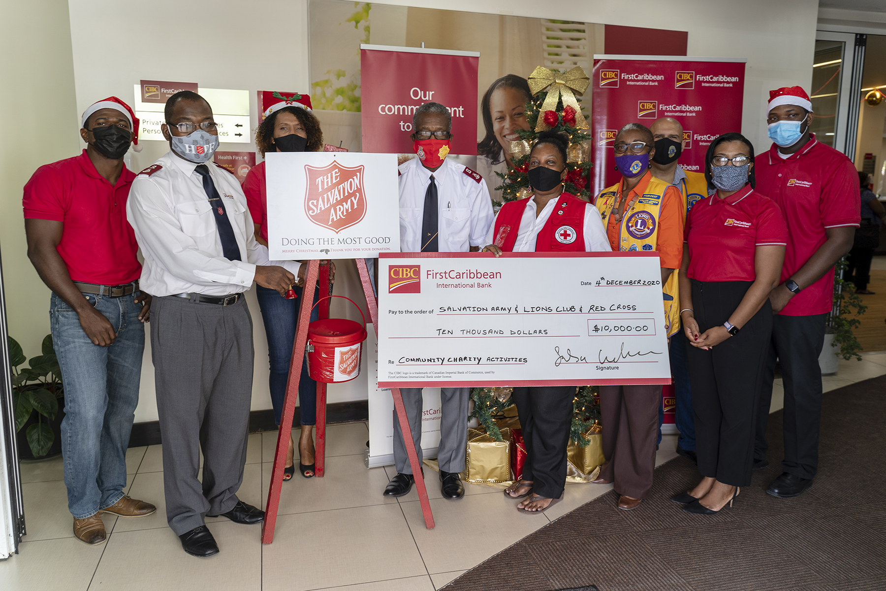 CIBC FirstCaribbean donates $10K to Lions, Red Cross and Salvation Army