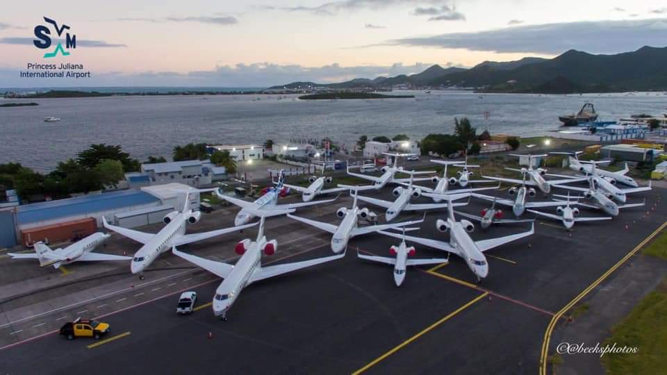High Demand for Corporate Jet parking at Princess Juliana International Airport