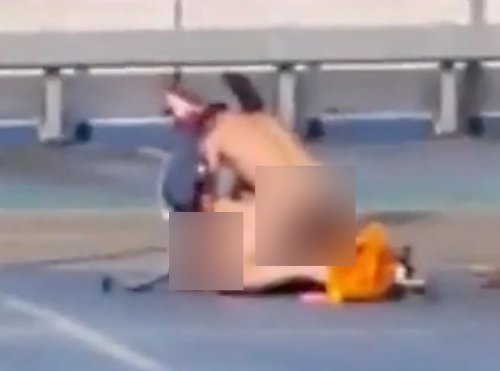 Naked couple filmed having rooftop sex during record heatwave