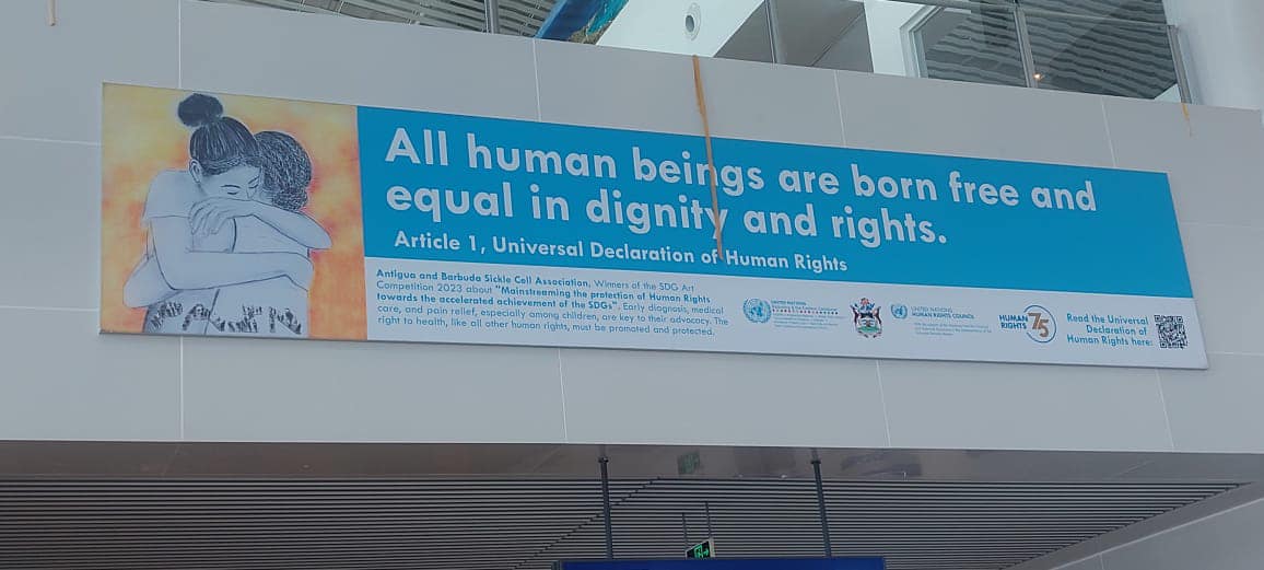 United Nations Human Rights mural unveiled at V.C. Bird International Airport