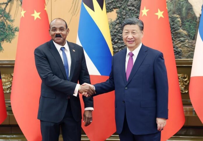 China’s President Xi Jinping meets with Prime Minister Gaston Browne of Antigua and Barbuda